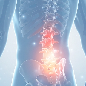 뼈와 주변 조직이 빛나며 회복되는 모습을 표현한 3D 재생 이미지